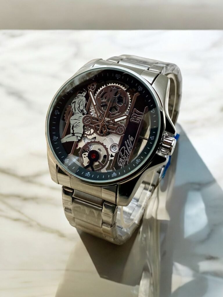 HUBLOT CR-7 SKELETON DESIGN CHAIN - SILVER & BLACK - IW_89288-5